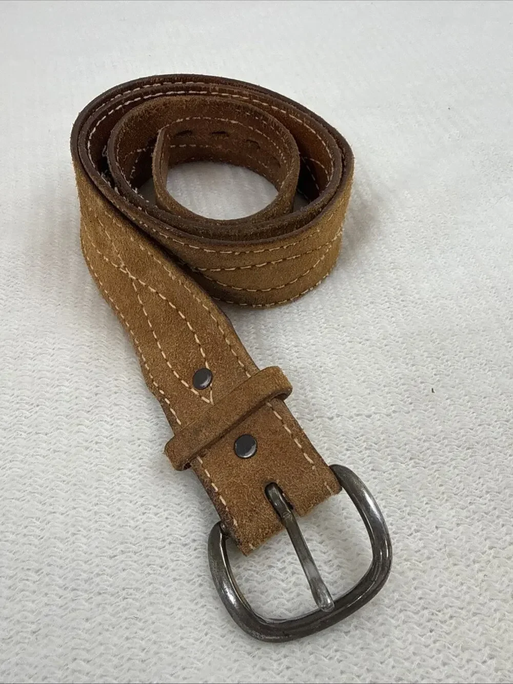 Vintage Justin 611N Leather Ranger Belt Gunslinger Figure 8 Stitch Roughout 38